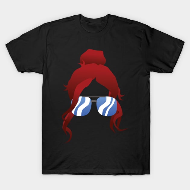 Red Messy Bun T-Shirt by jw608